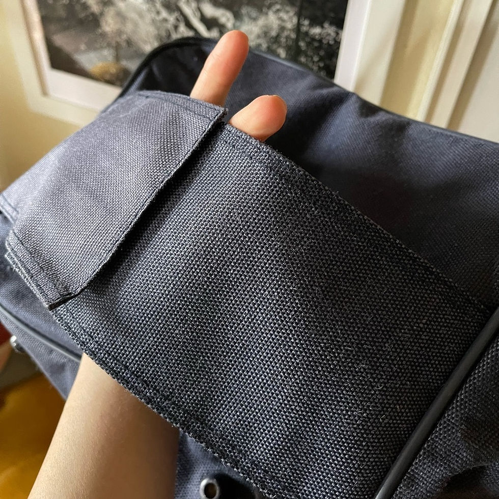 Thumbnail: Vintage 90s Jaguar Blue Crossbody Carry on Travel Bag with Pass Through