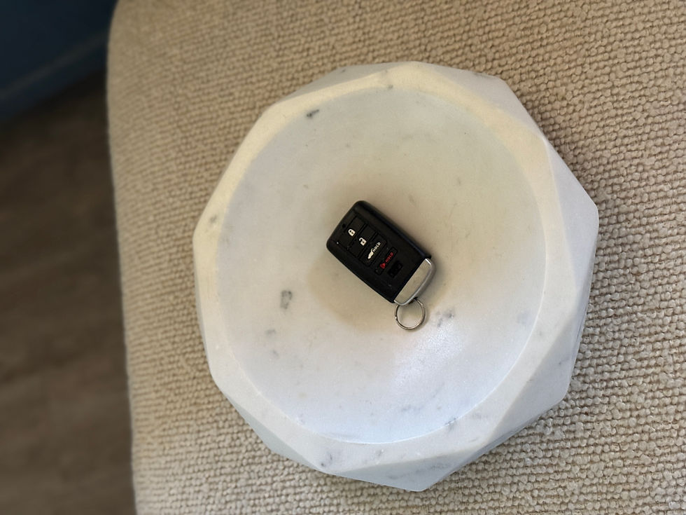 Thumbnail: Minimalist White Italian Marble Geometric Decorative shallow Bowl