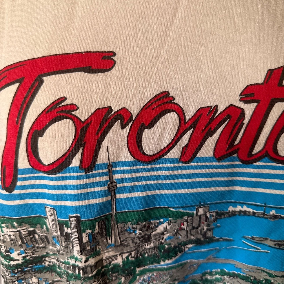 Thumbnail: Vintage 90s Y2K White Toronto Skyline Cotton Short Sleeve Tee Unisex Sz Large