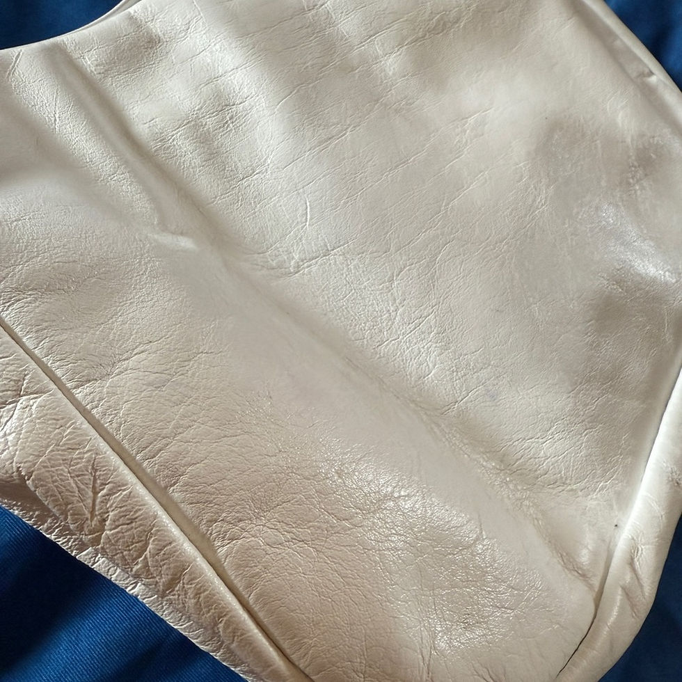 Thumbnail: Vintage 80s Nashville Western 100% White Leather Crossbody Purse Shoulder Bag