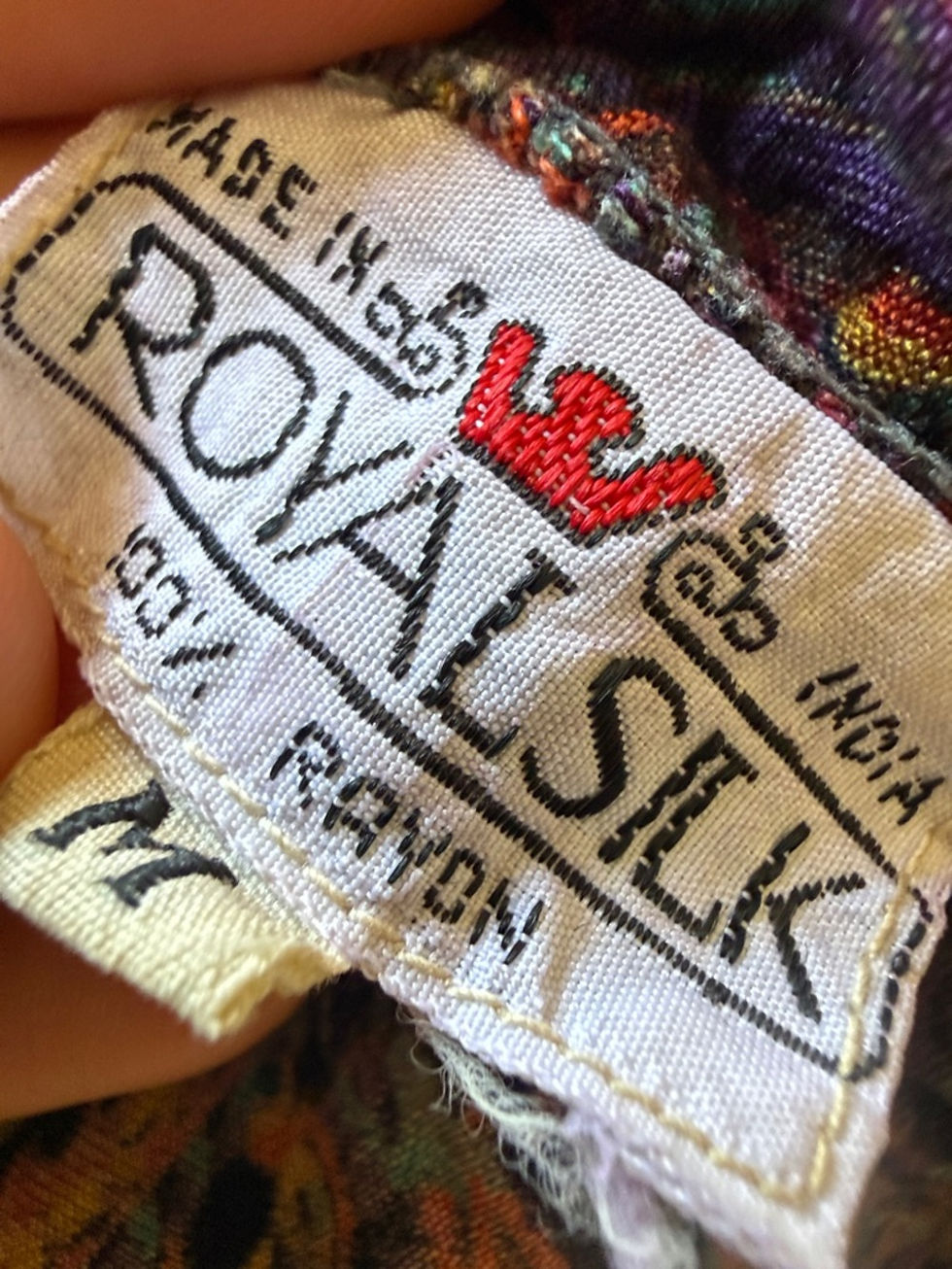 Thumbnail: Vintage Royal Silk Paisley Kimono Jacket | Boho Festival, Women's M