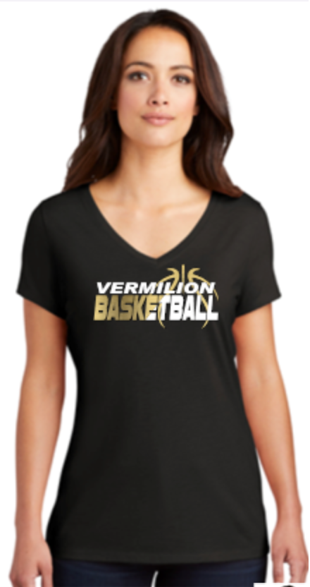 Thumbnail: 2022 Ladies V-neck Basketball  Tri Blend T Shirt