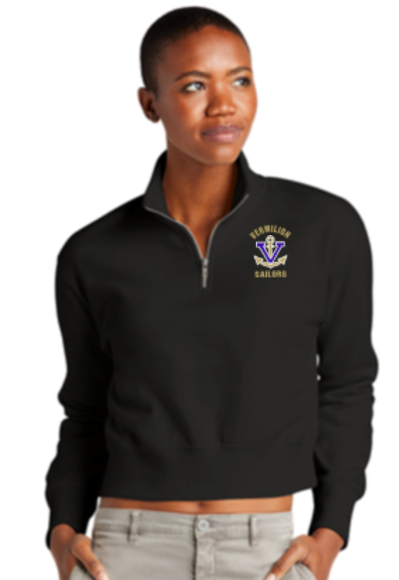 Thumbnail: Ladies Crop 1/4 Zip Fleece