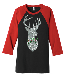 Holly Stag 3/4 Sleeve Glitter Logo