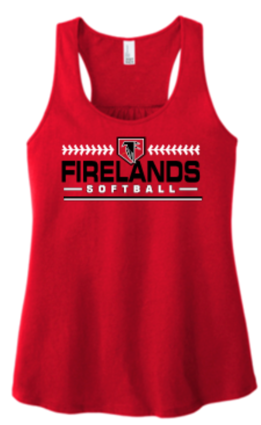 Thumbnail: Ladies Full Home Plate Firelands Baseball Flowey Tank