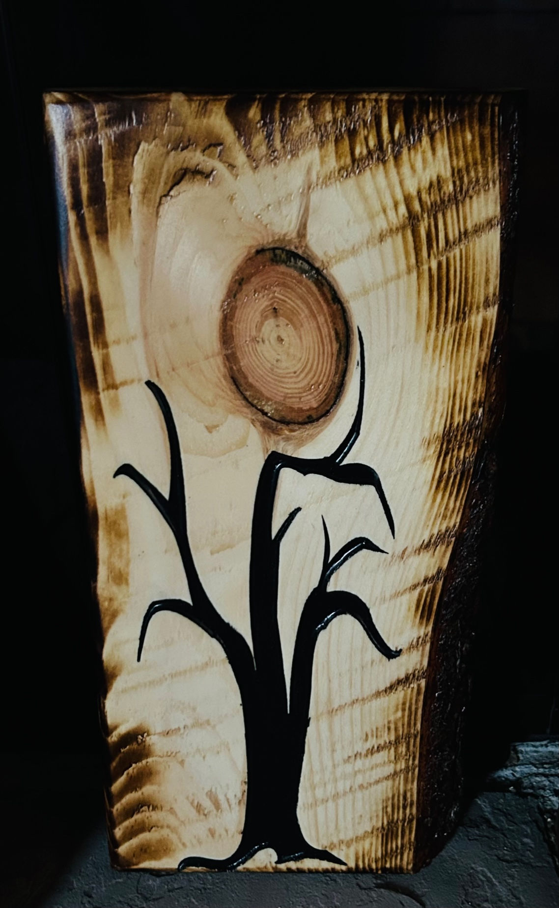 Carved Live Edge Pine Slabs  - Painted Images