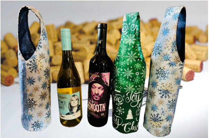 Thumbnail: Wine Bag - Handmade Wine Bottle Bag Carrier Tote