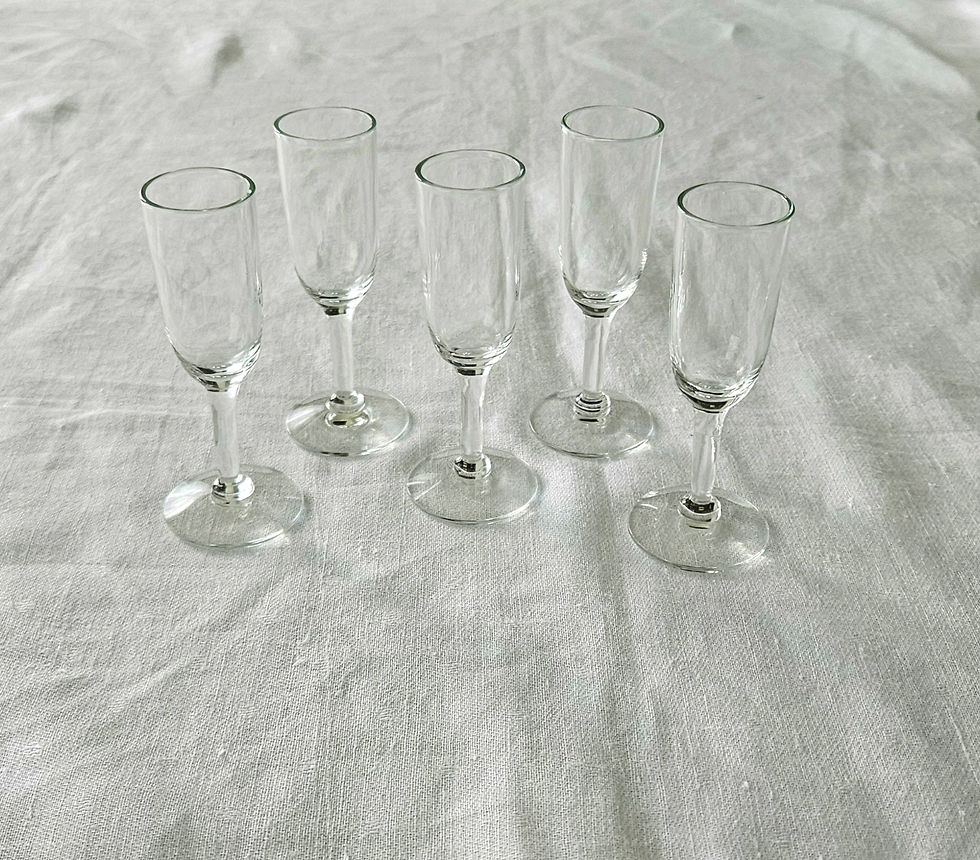 Thumbnail: Vintage Hand-Blown Cordial Glasses – Set of 5