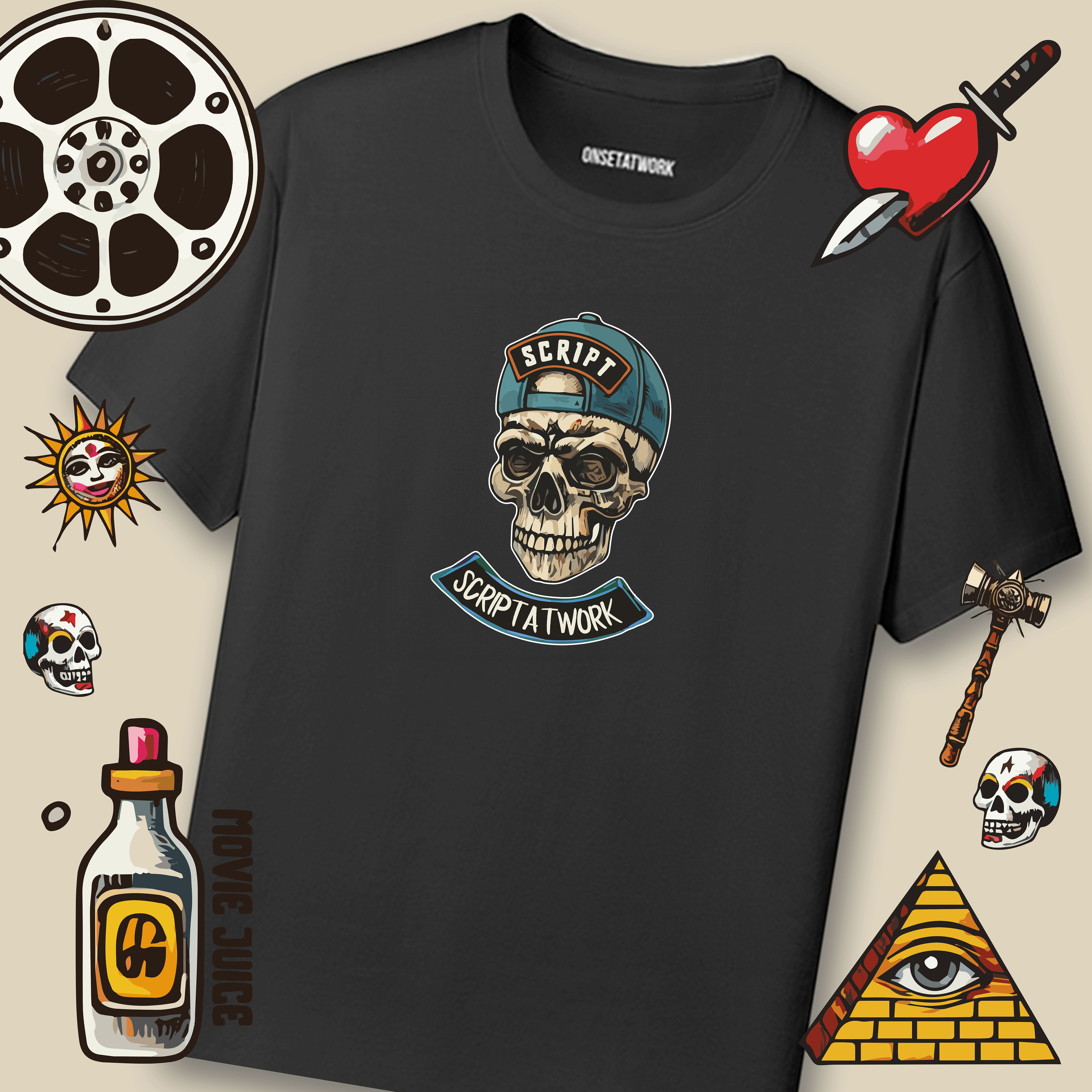 SKULLCREW - SCRIPTATWORK - Classic fit 180g/m²