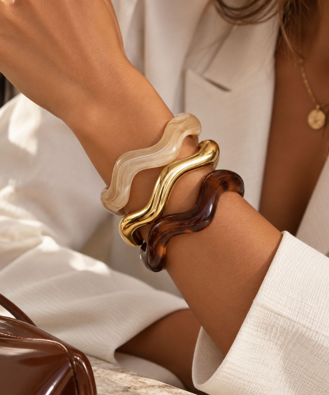 Serena Sculptural Bangle Trio
