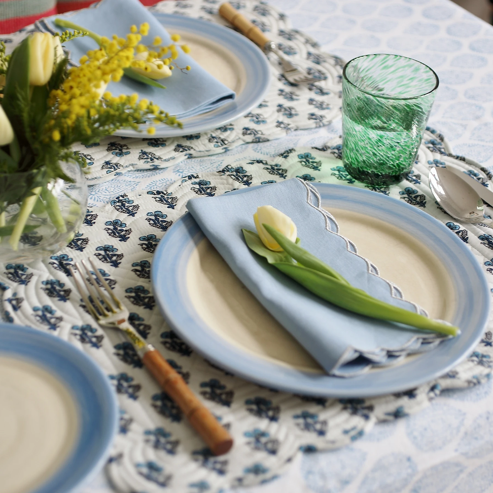 Silver scallop napkins - Set of 4