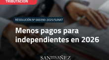 Resolución Nº 000390-2025/SUNAT: SUNAT suspende pagos y retenciones de cuarta categoría para el ejercicio 2026