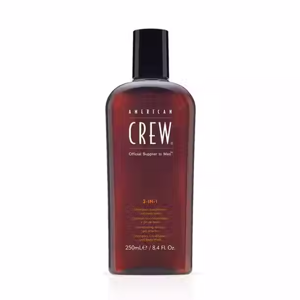 American Crew 3 en 1 de 250ml (Shampoo, Acondicionador y Body Wash) en The Wolf Barbería.