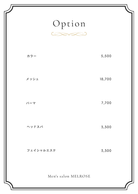 ホワイト ブラック ベージュ 水彩画 美容関係 ヘアサロン メニュー 価格表 A4.png