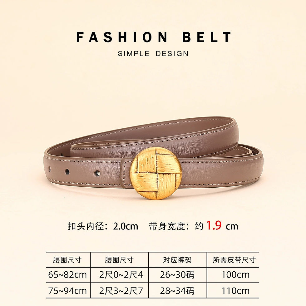 Thumbnail: Fashion Belt: cowhide, versatile decorative business denim retro fashion 