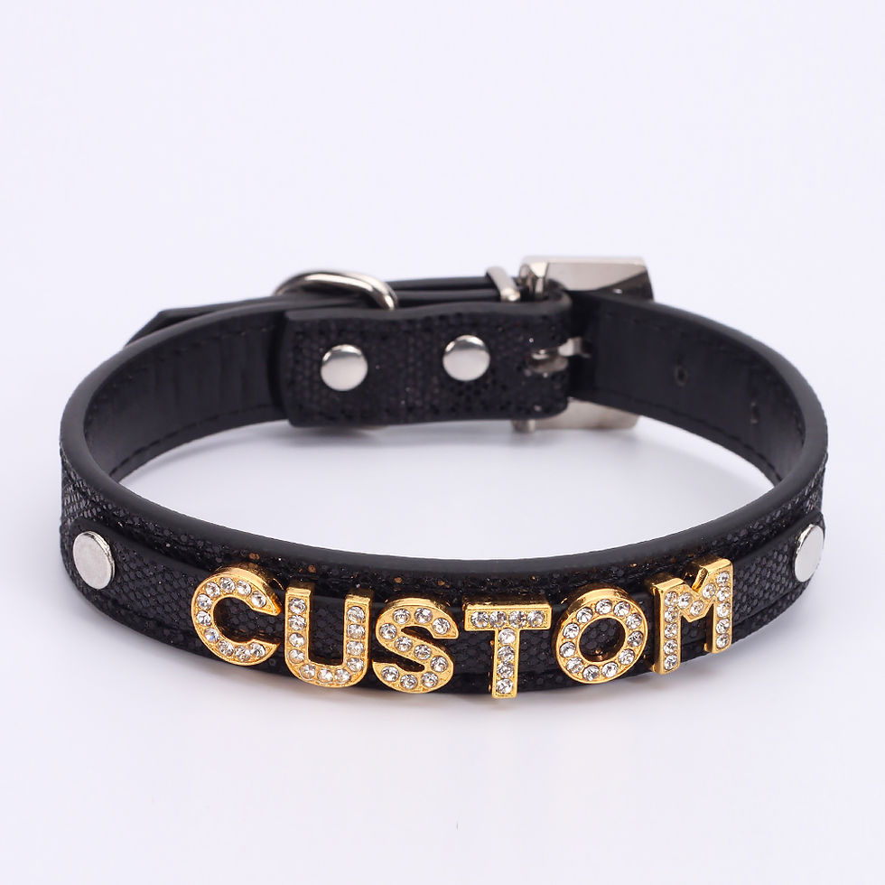 Thumbnail: Punk Twinkling Color Customized Rhinestone Letters Collar Choker Personalized Ne