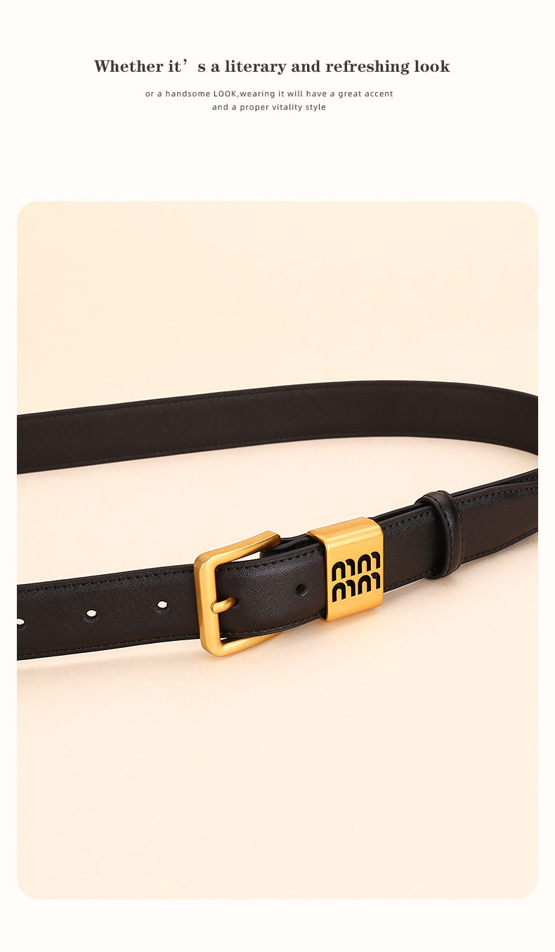 Thumbnail: Fashion Belt M.M: Cowhide for wotile decorative woman and versatile