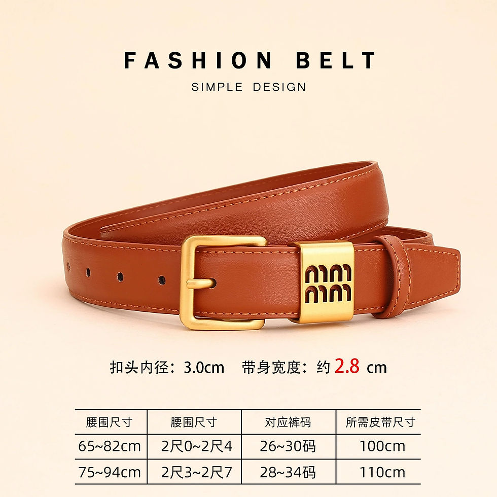 Thumbnail: Fashion Belt M.M: Cowhide for wotile decorative woman and versatile