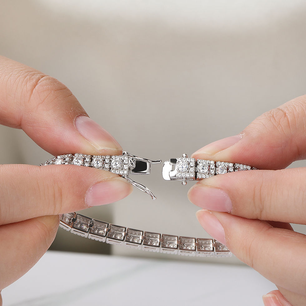 Thumbnail: Full Moissanite Bracelet S925 Silver Sparkling Diamond GRA Certified
