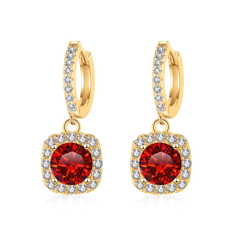Thumbnail: 1ct GRA Certified Moissanite Earrings For Women 18 Color VVS D Solid