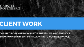 Carsted Rosenberg is pleased to announce its role as process agent in connection with the successful issuance of EUR 60 million Callable Subordinated Notes (Tier 2) by Gorenjska Banka d.d., Kranj (GB).