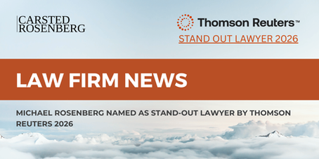 Thomson Reuters Names Carsted Rosenberg to Stand-Out Lawyers Listing 2026