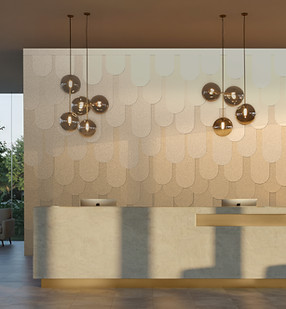 Sculptural steel cladding feature for luxury hotel interior — bespoke design by Sauce.