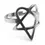 Thumbnail: Heartagram Symbol of HIM Music Band Ring for Women Men Stainless Steel Hollow He