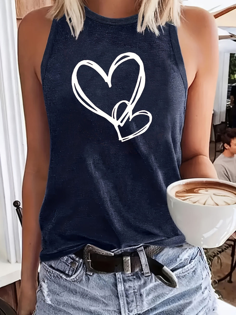 Thumbnail: Fashion Letter Printing Explosion Round Neck Vest
