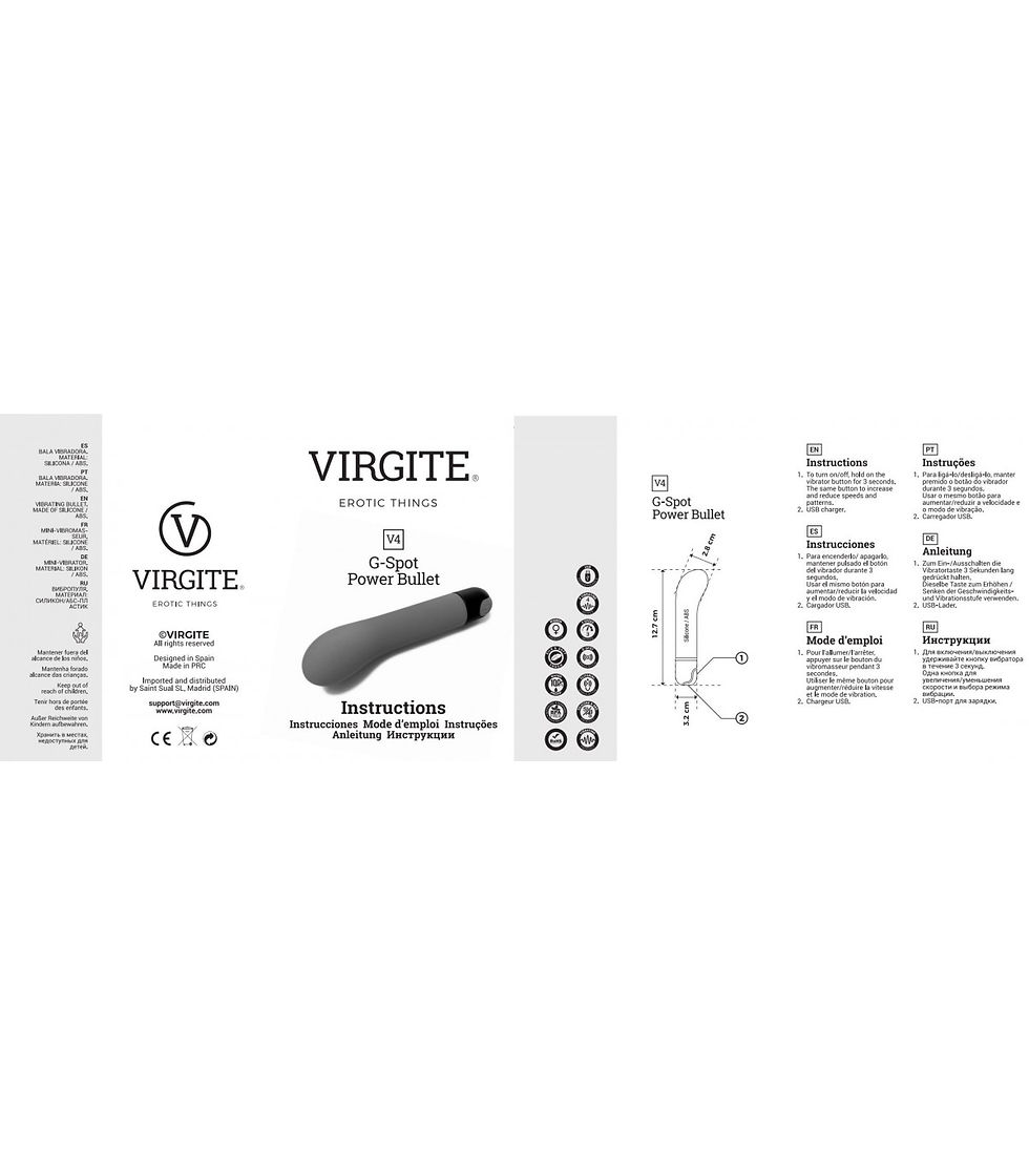 Miniatura: VIBRATORE PUNTO G - Virgite - Ricaricabile V4 - Black Edition