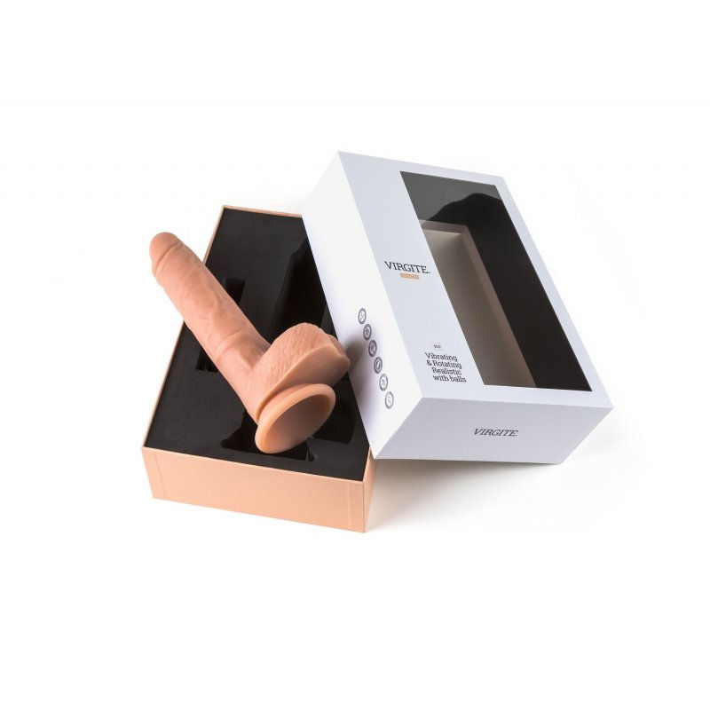 Miniatura: VIBRATORE REALISTICO - Virgite - Ricaricabile Rotante R10 - Color Carne