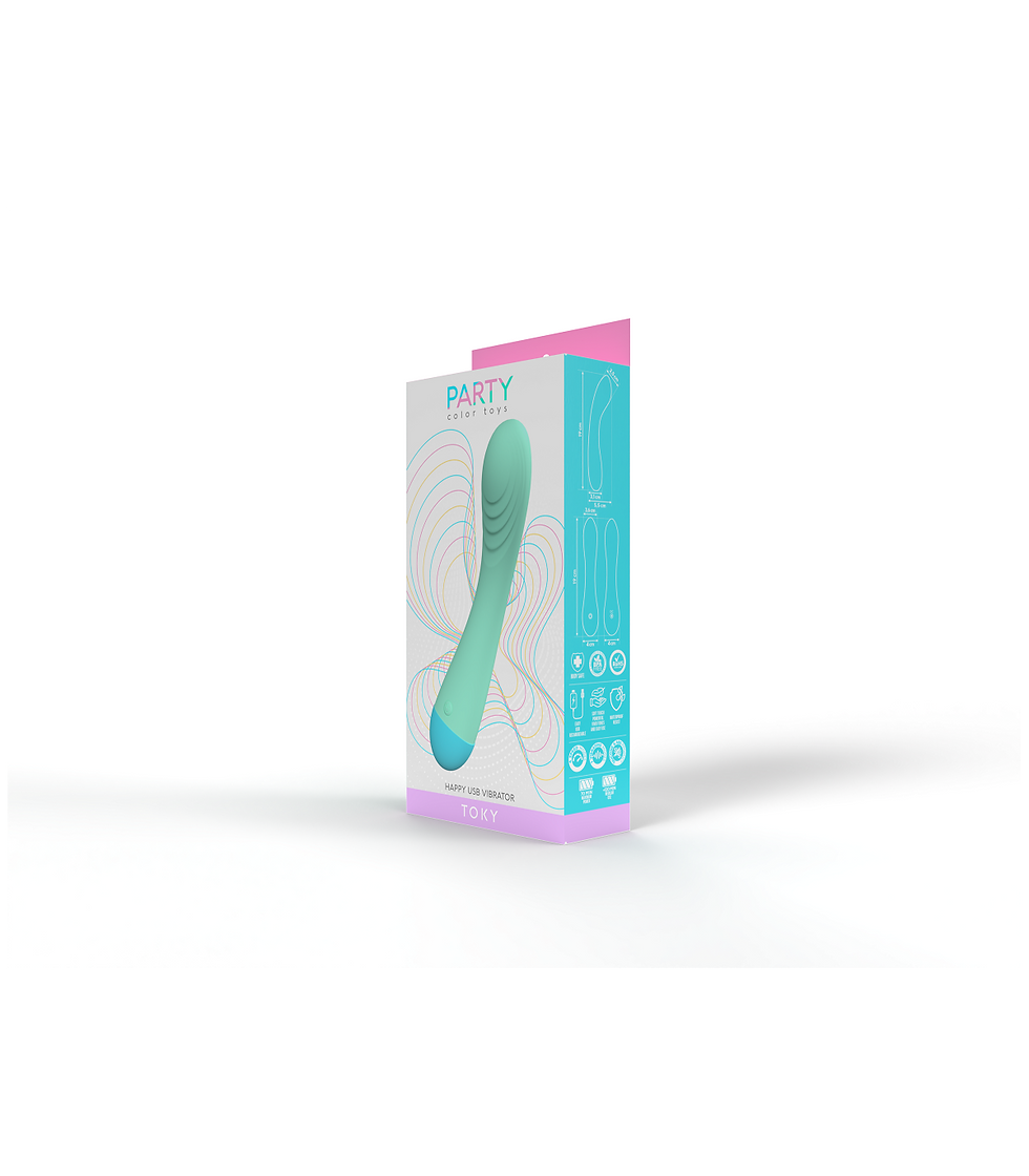 Miniatura: VIBRATORE PUNTO G - Party Color Toys - Ricaricabile Toky - Verde