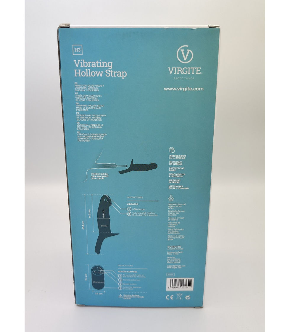 Miniatura: STRAP-ON DILDO CAVO - Virgite - Vibrante H3 - Taglia S - Color Carne
