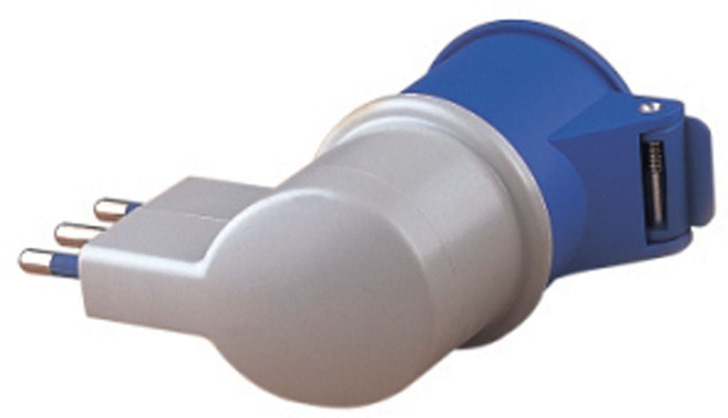 ADATTAT"MPLUS"DA SPINA 2P+T A PRESA CEE BLU