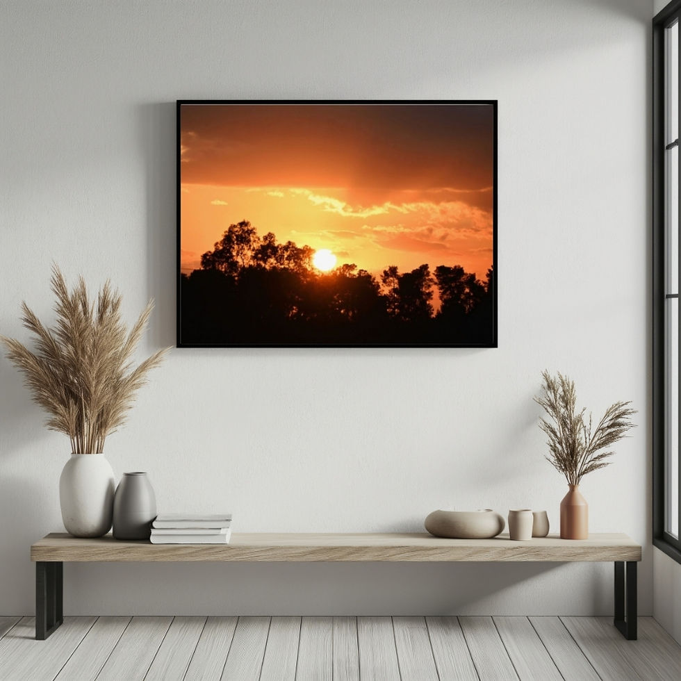 Thumbnail: Orange Sunset Through Trees - Dramatic Sky Nature Poster Wall Art