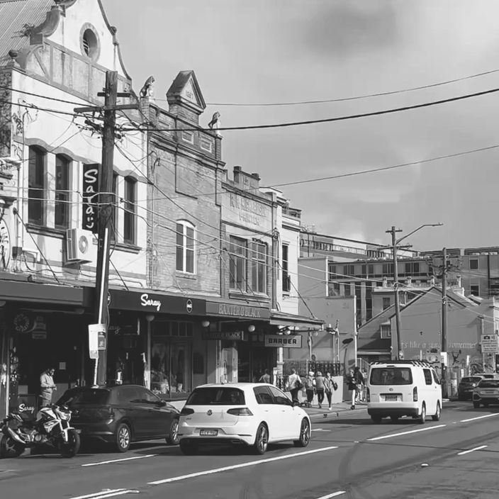 Enmore Road on a Saturday in winter
