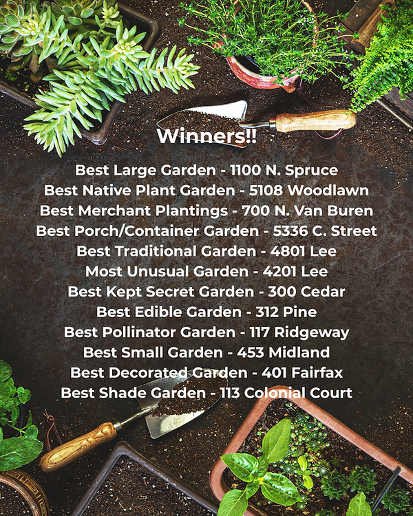 Categories include _ Best Small Garden Best Large Garden Best Native Plant Garden Best Tra