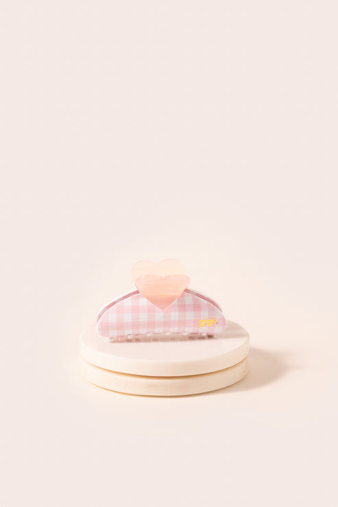 pince coeur vichy rose GIGI