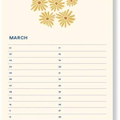 Miniature : calendrier mural palm A-JOURNAL