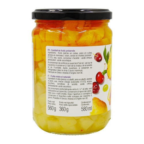 Miniature : Cocktail de fruits au sirop léger 360gr