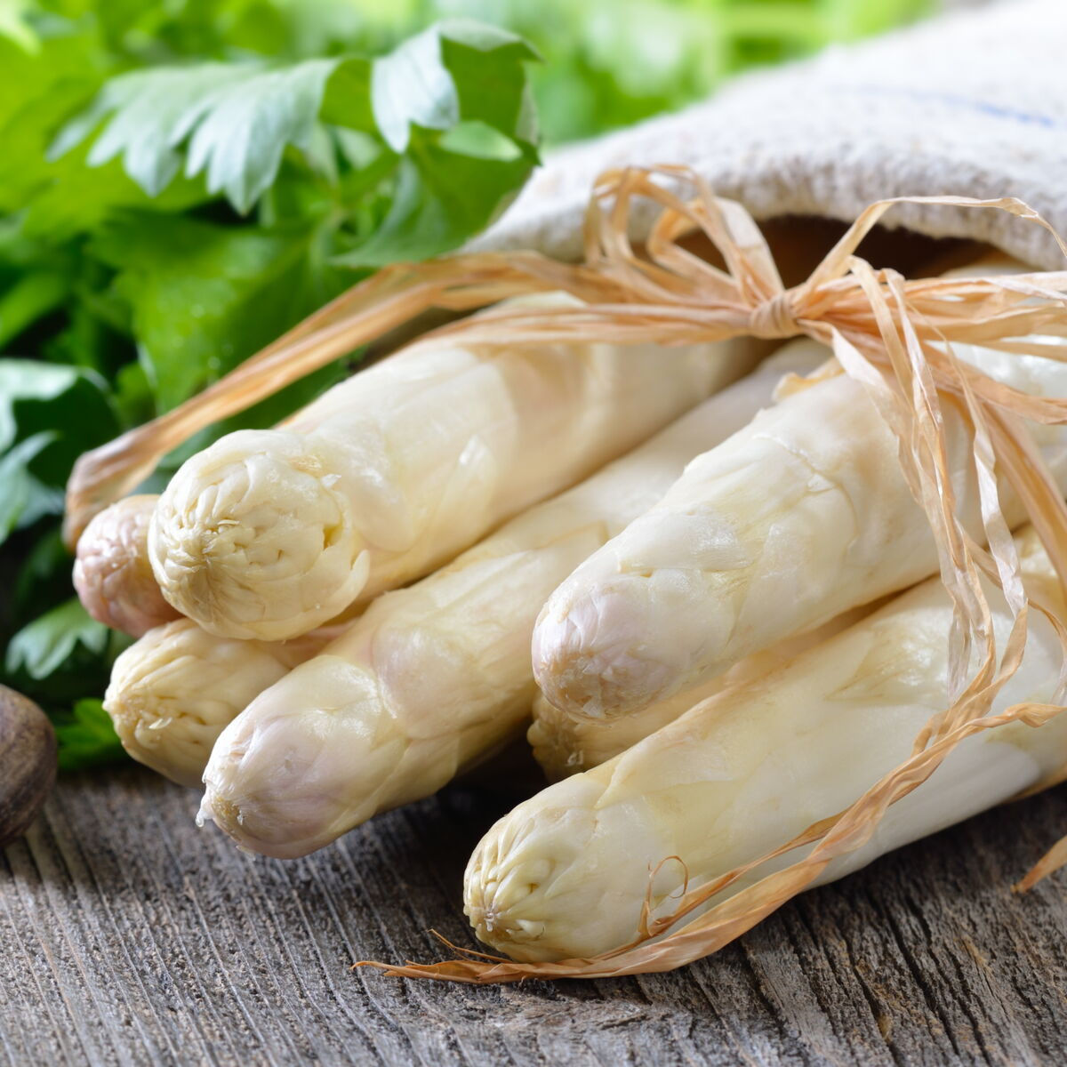 belle botte d'asperge blanche