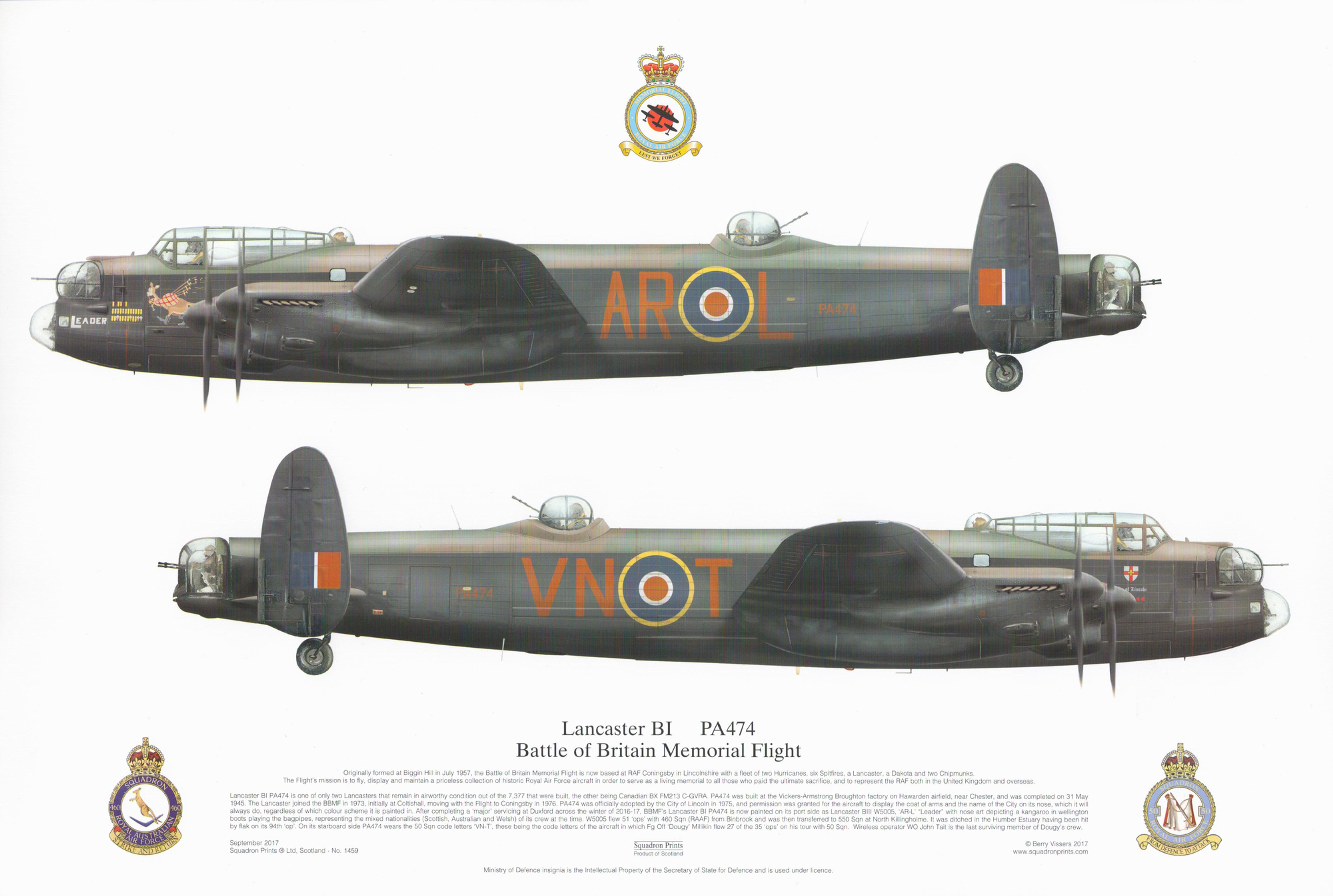 Lancaster BI PA474 Squadron Print