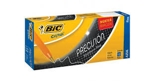 Bolígrafo azul punto fino BIC caja 12 pzas