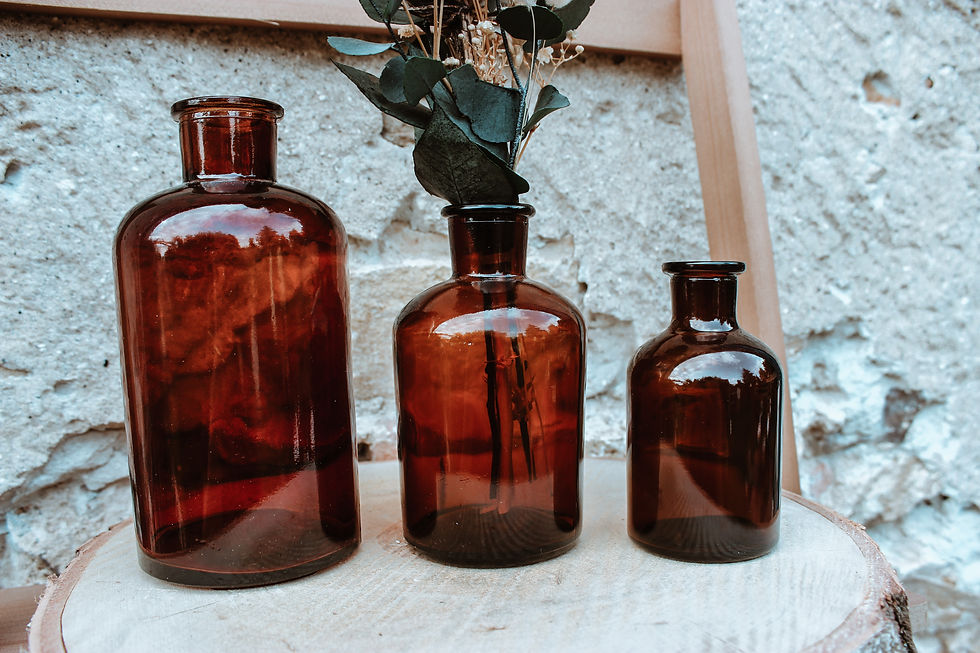 Miniature : Vases ambré