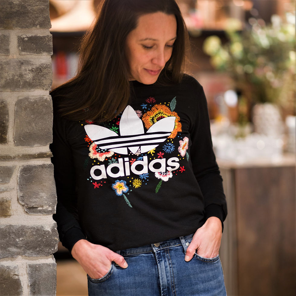 Thumbnail: 'Flora' - Embroidered Vintage Adidas Sweatshirt