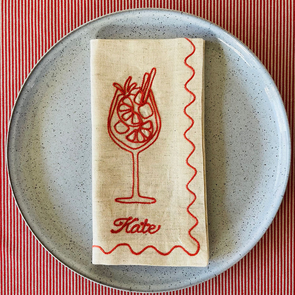 Thumbnail: Embroidered Cocktail Napkins (Set of 6)