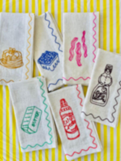 Embroidered Pancake Napkins (Set of 6)