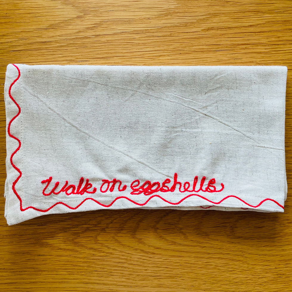 Thumbnail: Embroidered Food Proverb Napkins (Set of 6)