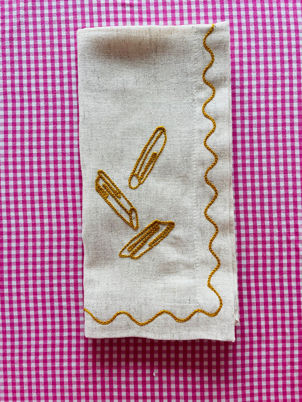 Thumbnail: Embroidered Noodle Napkins (Set of 6)