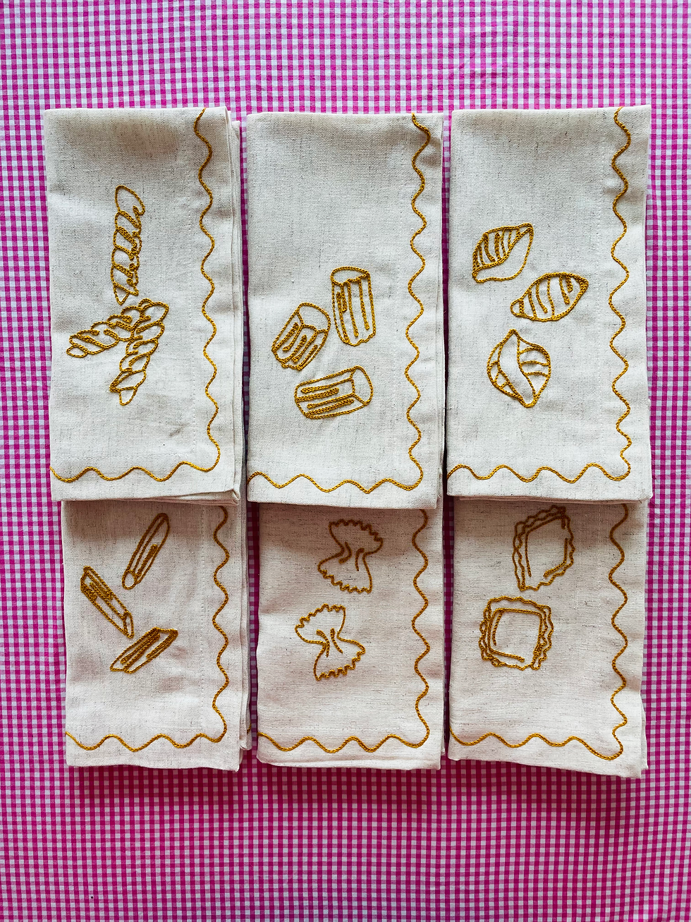 Thumbnail: Embroidered Noodle Napkins (Set of 6)